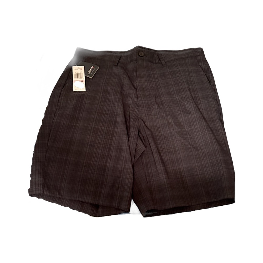 NWT Men’s Chaps Golf Black Plaid Shorts - 32